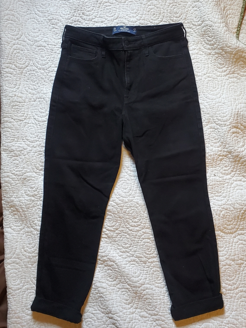 Ultra High Rise Skinny Ankle Black Soft Stretch Hollister Jeans Size 11 30 Waist - Picture 2 of 5